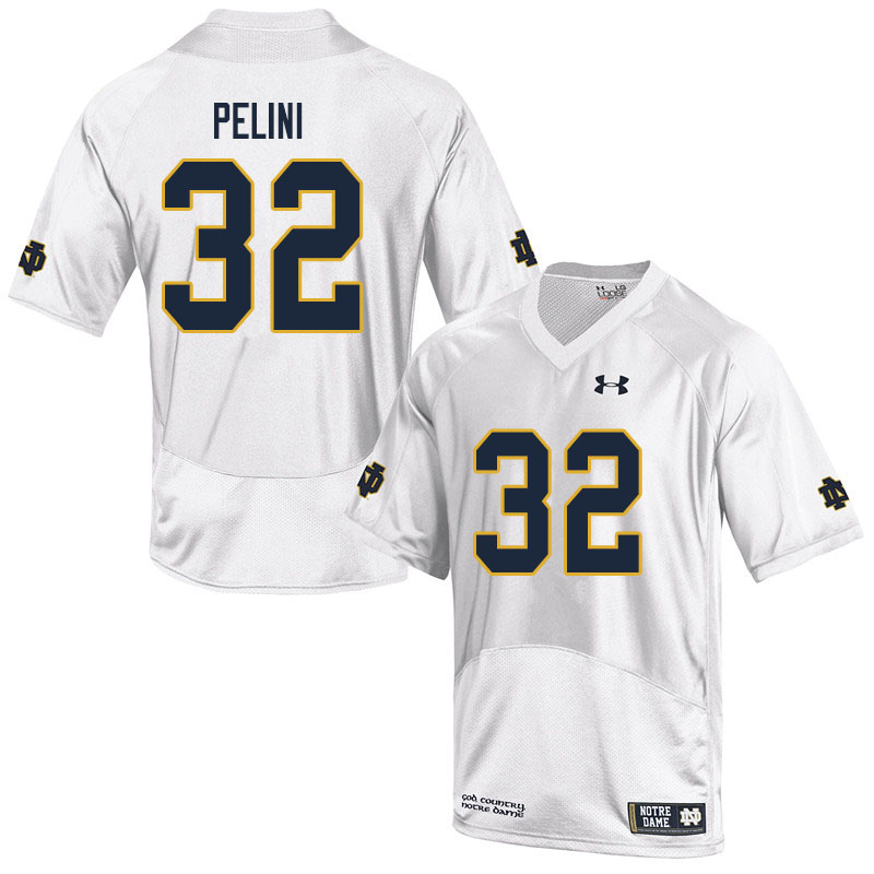 Men's NCAA Notre Dame Fighting Irish #32 Patrick Pelini Stitched College Under Armour Authentic White Football Jersey HK10O50IW